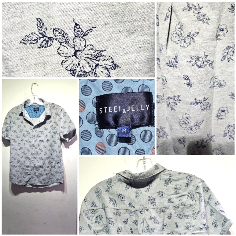 Mens Medium Button Up Tee